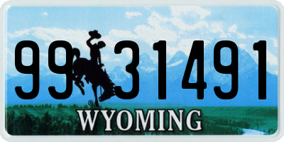 WY license plate 9931491