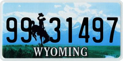 WY license plate 9931497