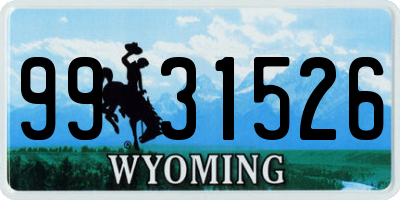 WY license plate 9931526