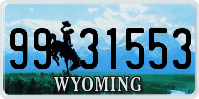 WY license plate 9931553
