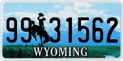 WY license plate 9931562