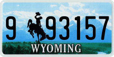 WY license plate 993157