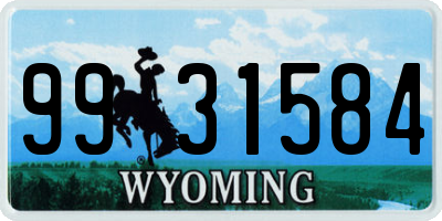 WY license plate 9931584