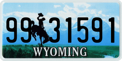 WY license plate 9931591