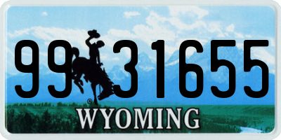 WY license plate 9931655