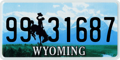 WY license plate 9931687