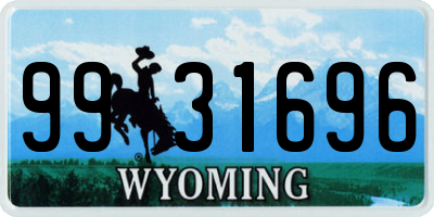 WY license plate 9931696