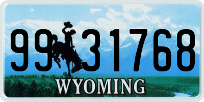 WY license plate 9931768