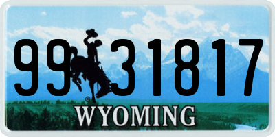 WY license plate 9931817