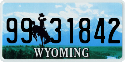 WY license plate 9931842