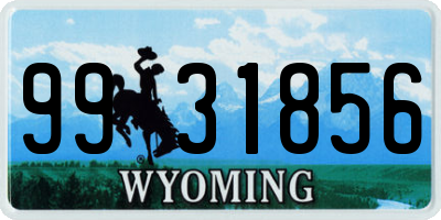 WY license plate 9931856