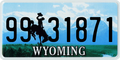 WY license plate 9931871