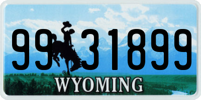 WY license plate 9931899
