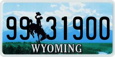 WY license plate 9931900