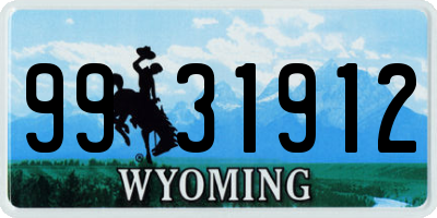 WY license plate 9931912