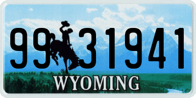 WY license plate 9931941