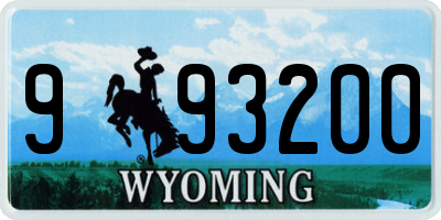 WY license plate 993200
