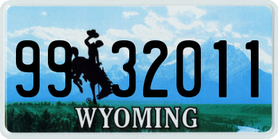 WY license plate 9932011