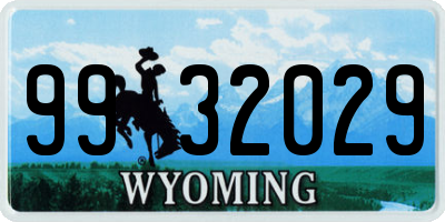 WY license plate 9932029