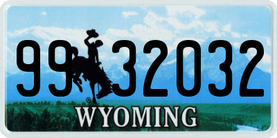 WY license plate 9932032