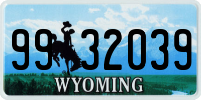 WY license plate 9932039