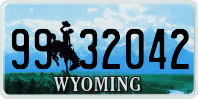 WY license plate 9932042