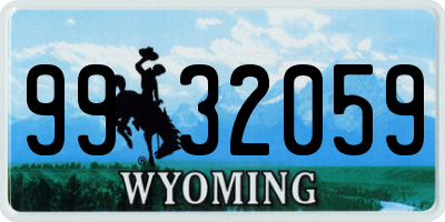 WY license plate 9932059