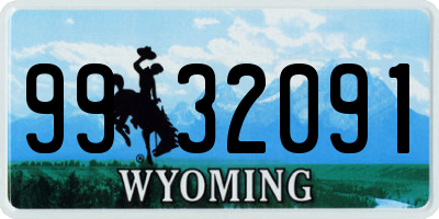 WY license plate 9932091