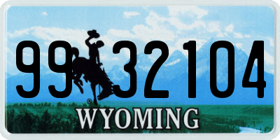 WY license plate 9932104