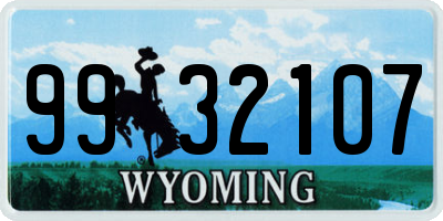 WY license plate 9932107