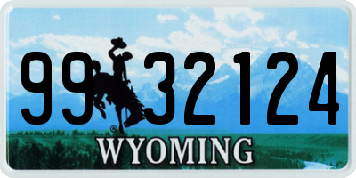 WY license plate 9932124