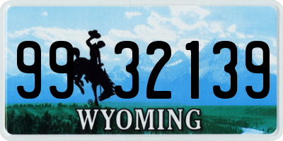 WY license plate 9932139