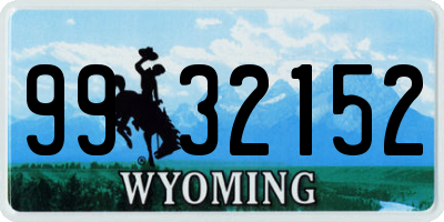 WY license plate 9932152