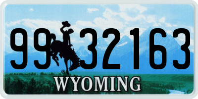 WY license plate 9932163