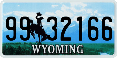 WY license plate 9932166