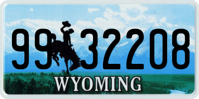 WY license plate 9932208