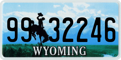 WY license plate 9932246
