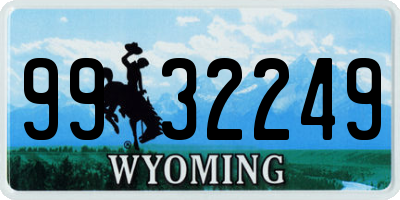 WY license plate 9932249