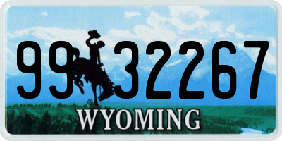 WY license plate 9932267