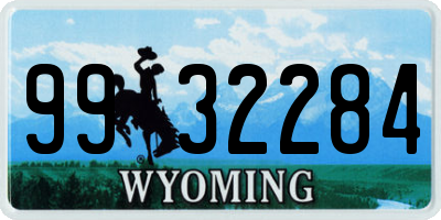 WY license plate 9932284