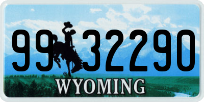 WY license plate 9932290
