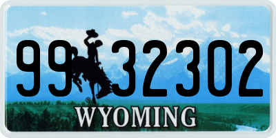 WY license plate 9932302