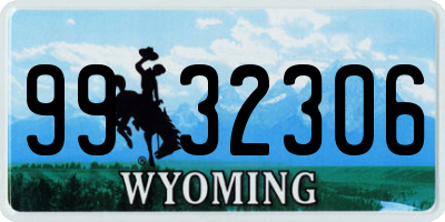 WY license plate 9932306