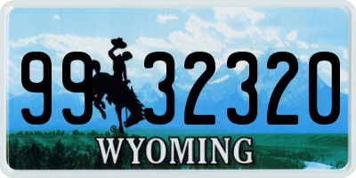 WY license plate 9932320