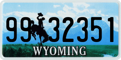 WY license plate 9932351