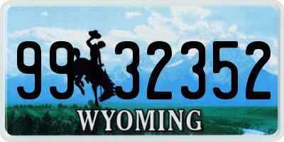 WY license plate 9932352