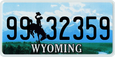 WY license plate 9932359