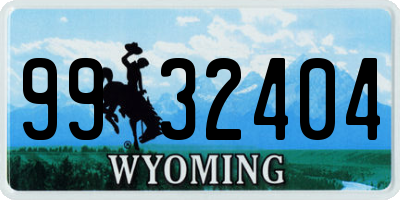WY license plate 9932404