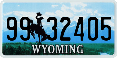 WY license plate 9932405