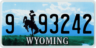 WY license plate 993242